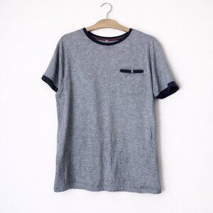 DENIM & FLOWER | Blue & Grey Dot Pocket Tee Shirt – Men’s Small